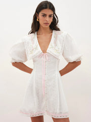 Mi Amore Embroidered Mini Dress