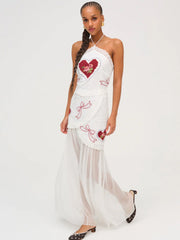 Mi Amore Embroidered Maxi Dress