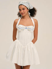 Tea Time Poplin Bustier Mini Dress