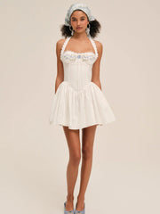 Tea Time Poplin Bustier Mini Dress