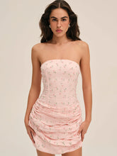 Raspberry Rose Strapless Mini Dress