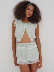 Mint Twist Jacquard Mini Skirt