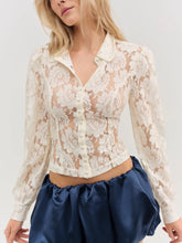 Claudia Rose Lace Button Down Top