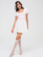 Stacked Blossom Lace Mini Dress