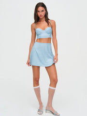 Glitter Grid Bustier Top