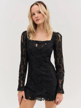 Claudia Rose Lace Long Sleeve Mini Dress