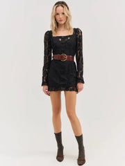 Claudia Rose Lace Long Sleeve Mini Dress