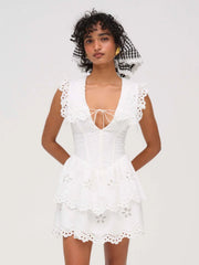Daisy Eyelet Mini Dress