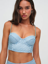 Glitter Grid Bustier Top