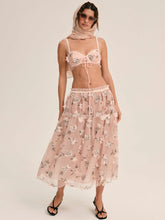 Blushing Rose Midi Skirt