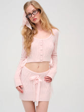 Chenille Cable Knit Mini Skirt