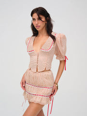 Love Dot Puff Sleeve Top