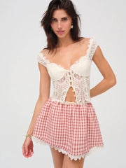 Georgia Gingham Micro Mini Skirt