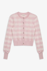 Brushed Gingham Knit Cardigan