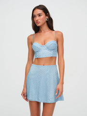 Glitter Grid Bustier Top