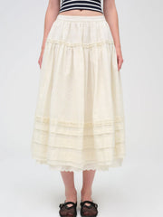 Eyelet Midi Skirt