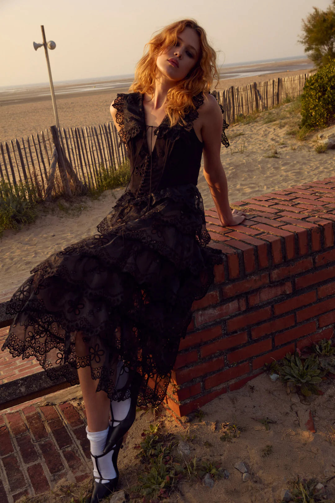 Daisy Eyelet Midi Dress