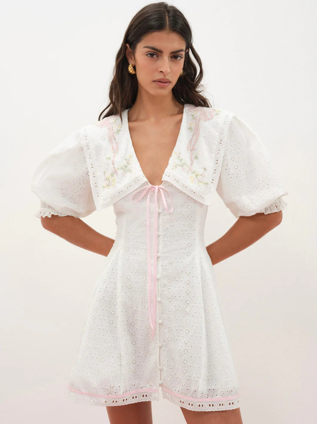 Mi Amore Embroidered Mini Dress