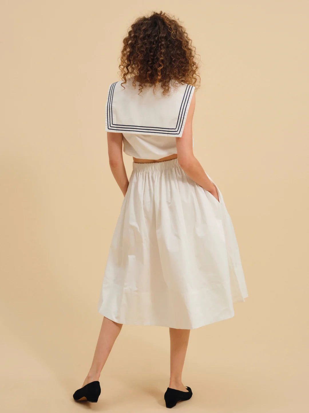 Marella Poplin Midi Skirt