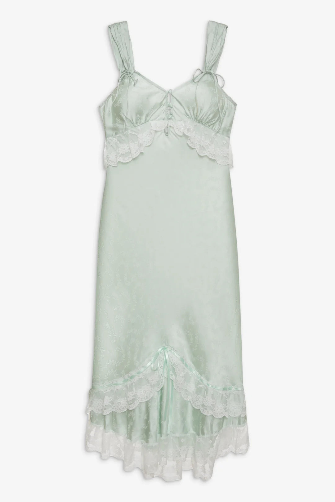 Mint Twist Jacquard Midi Slip Dress