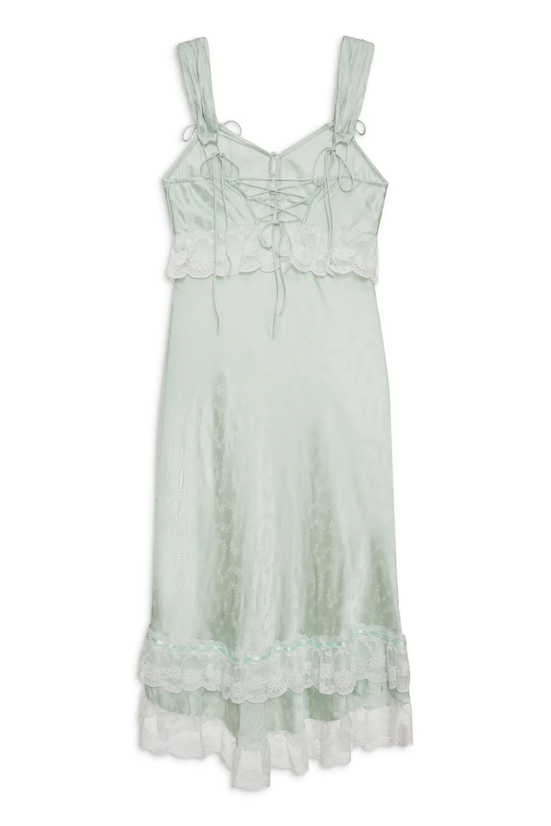 Mint Twist Jacquard Midi Slip Dress