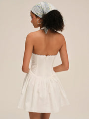 Tea Time Poplin Bustier Mini Dress