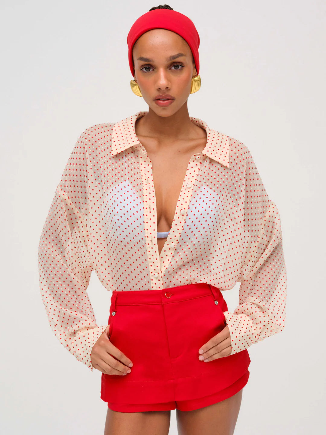 Love Dot Button-Up Top