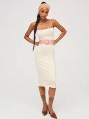 Sisi Scallop Knit Midi Dress