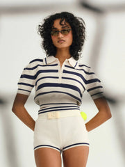 Simona Pointelle Striped Short