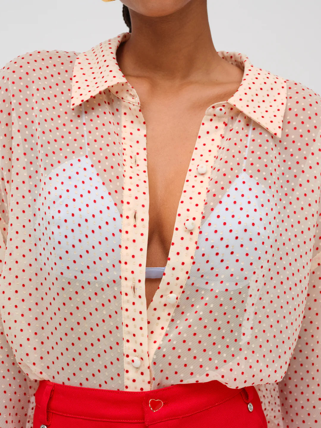 Love Dot Button-Up Top