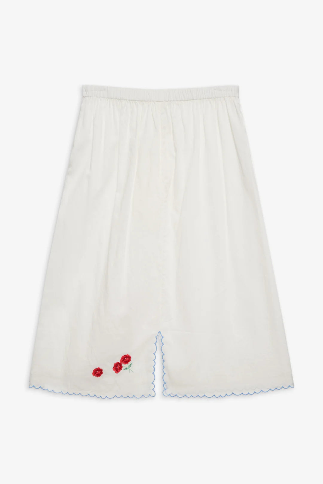 Forget Me Not Embroidery Midi Skirt