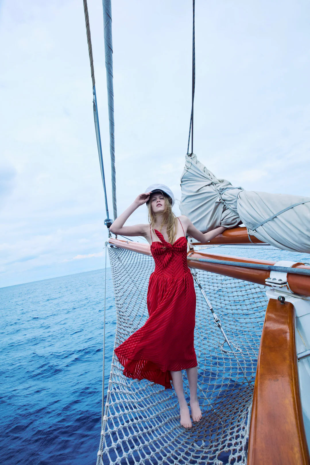 Satin Burnout Stripe Midi Dress