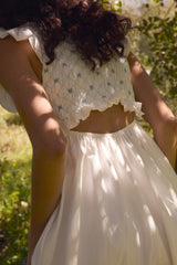 Birdie Bow Smocked Midi Slip Dress