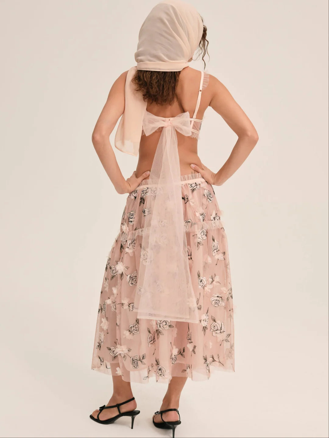 Blushing Rose Midi Skirt