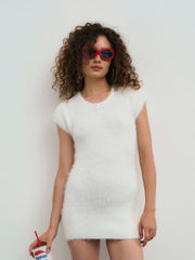 Fuzzy Knit Mini Dress
