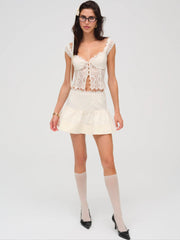 Doily Lace Mini Skirt