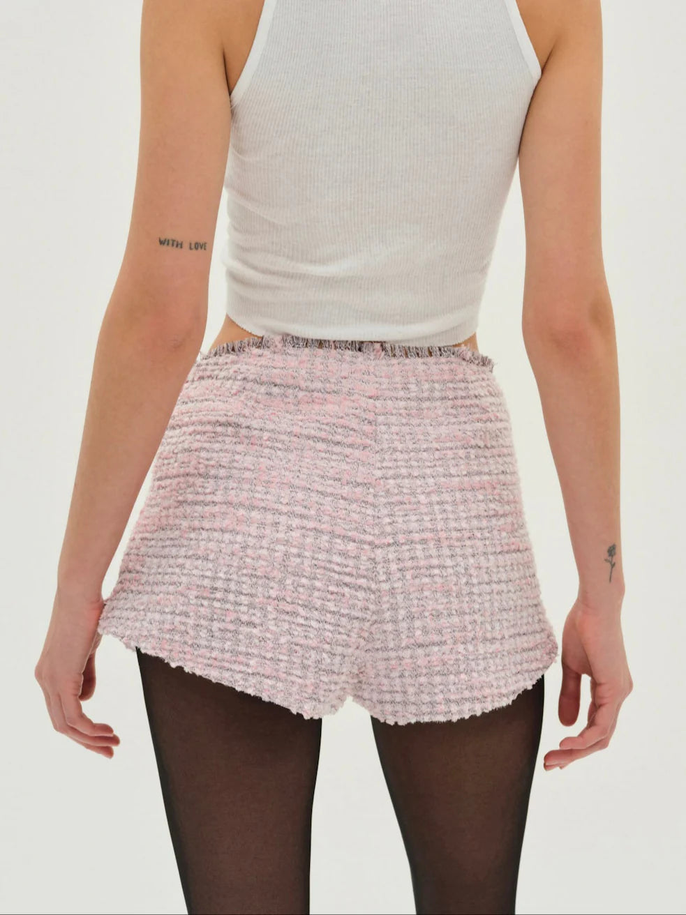 Strawberry Cream Tweed Shorts
