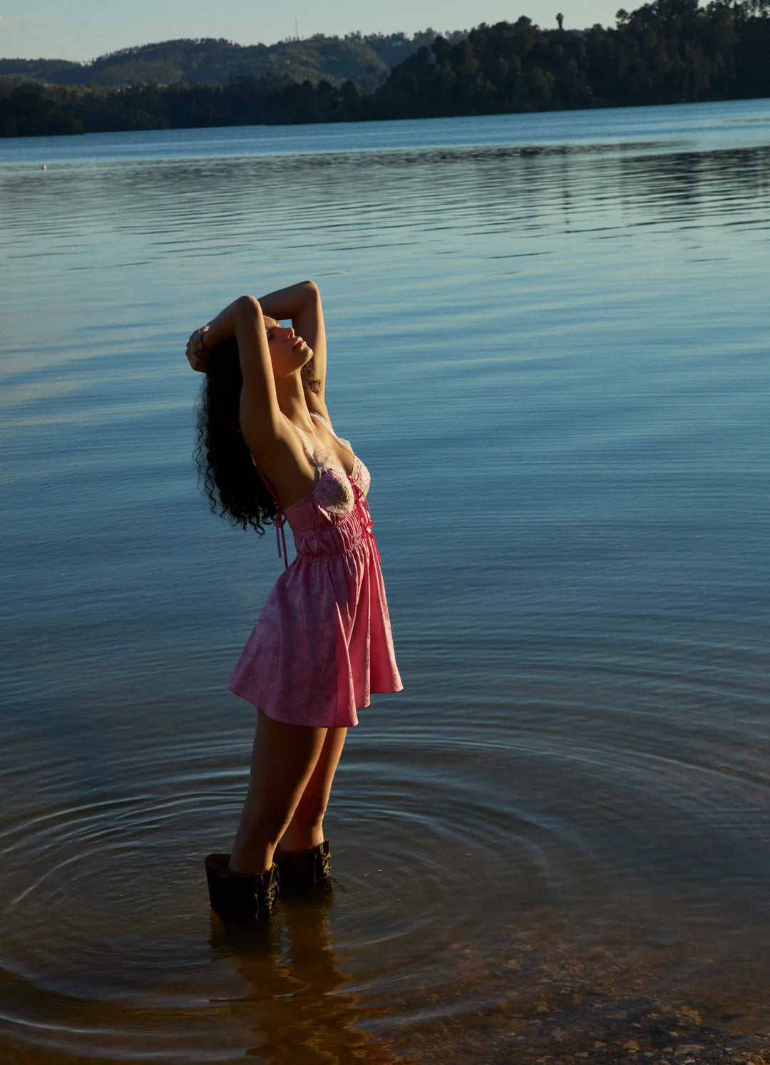 Rose Milk Eyelet Slip Dress