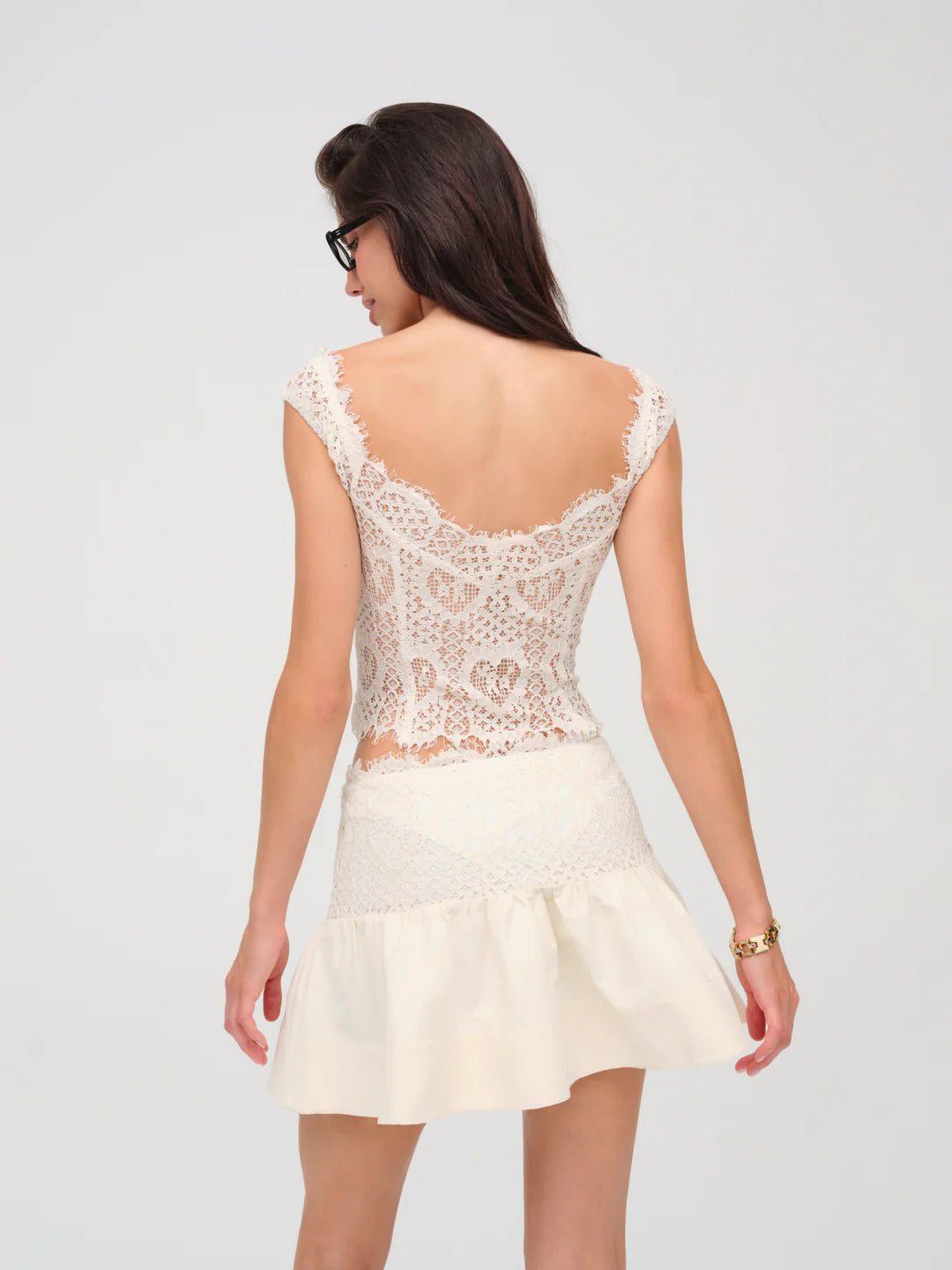 Doily Lace Mini Skirt