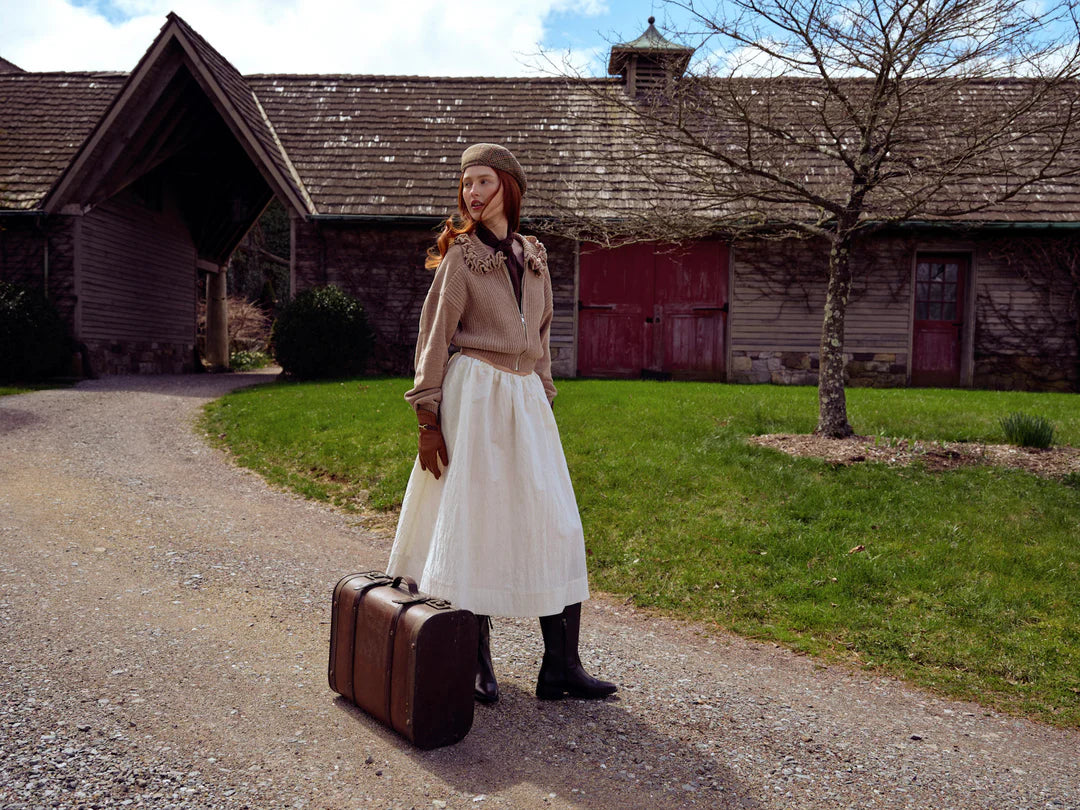 Billie Poplin Midi Skirt