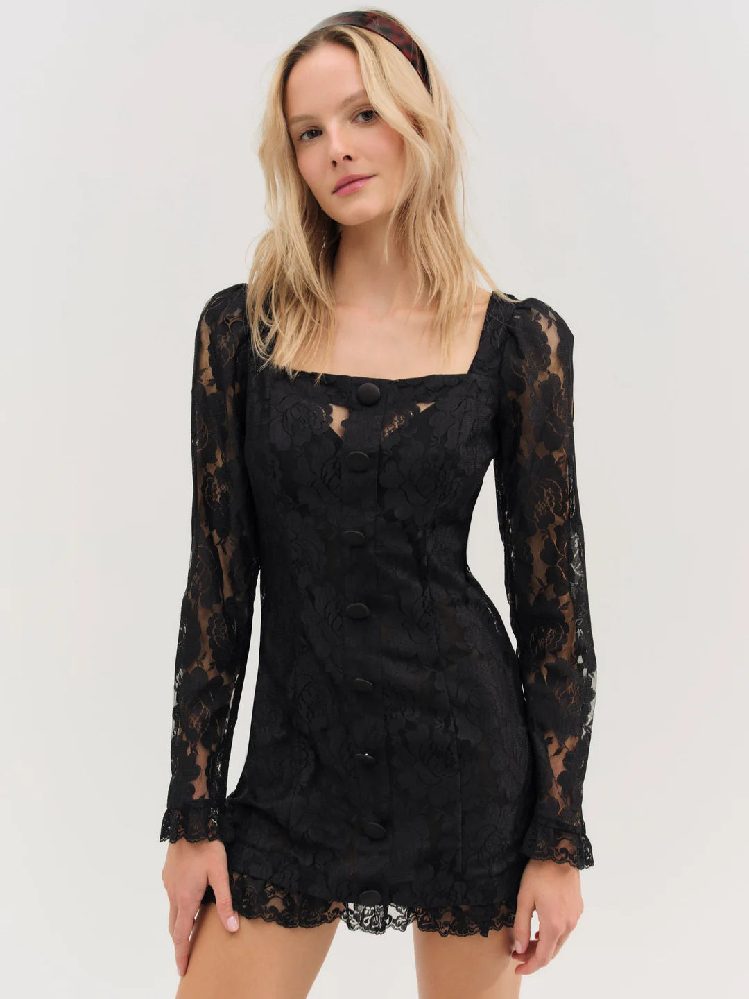 Claudia Rose Lace Long Sleeve Mini Dress