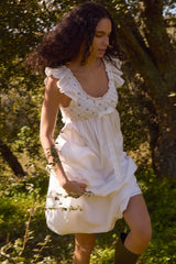 Birdie Bow Smocked Midi Slip Dress