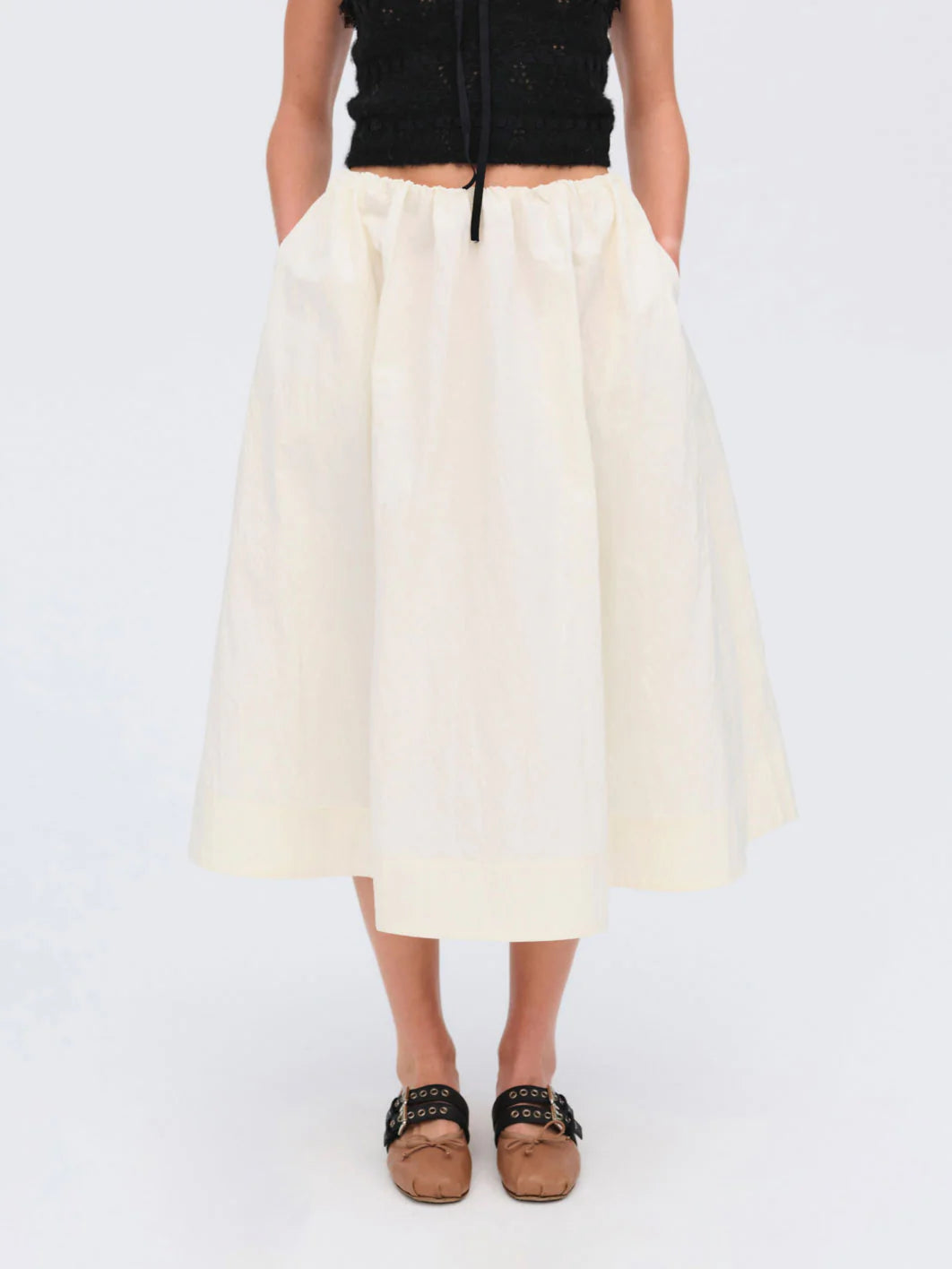 Billie Poplin Midi Skirt