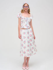 Doily Bouquet Midi Skirt