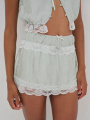 Mint Twist Jacquard Mini Skirt