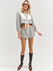 Linen Stripe Shorts