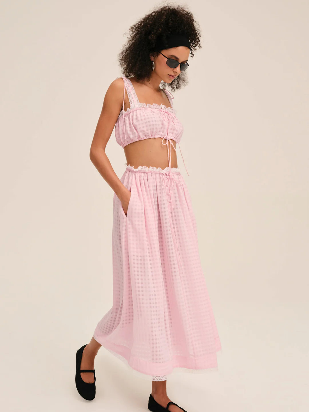 Ginny Gingham Midi Skirt