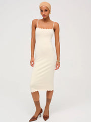 Sisi Scallop Knit Midi Dress