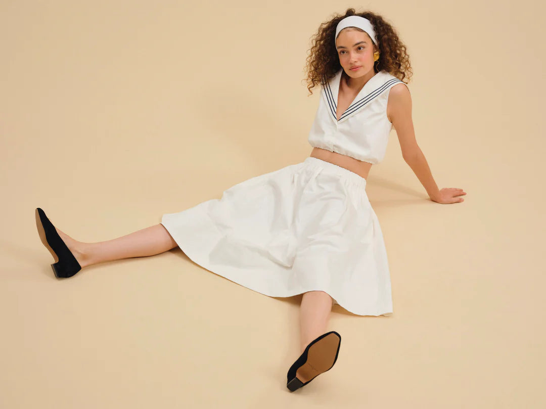 Marella Poplin Midi Skirt