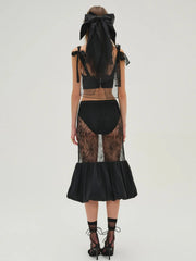 Sugarplum Lace Midi Skirt